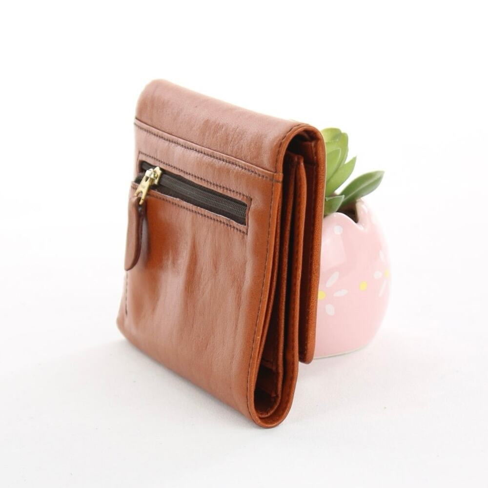 Brahmin Brown Leather Wallet Bifold Flap Snap Organizer Card Holder - Picture 5 of 8
